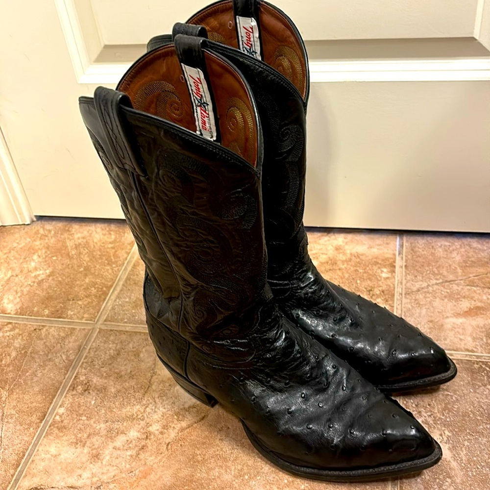 Tony Lama Ostrich Cowboy Boots sz 10